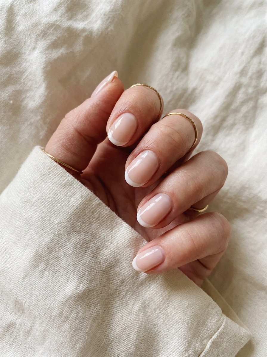 Milky Short French Nails als Kurze French Nägel Inspiration 2026